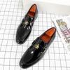 New Fashion Black Glossy Patent Leather Brogues Shoes For Men Loafers Wedding Dress Prom Formal Footwear Zapatos Hombre