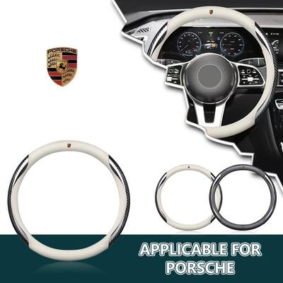 Lederen Koolstofvezel Auto Stuurwielhoes Auto Accessoires Voor Boxster Cayenne Panamera Macan Cayman 911 918 996 917 991