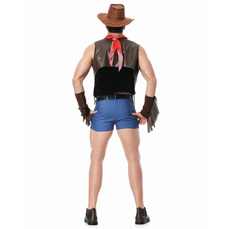 New Halloween Western Cowboy Men's Adult Bar Party Cosplay Costume