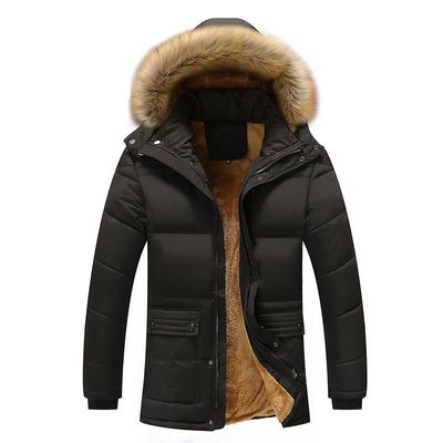 Übergröße Herren Winter Baumwollgepolsterte Kleidung, Gefütterte und Verdickte Baumwollgepolsterte Kleidung, Herren Mittelange und Lange Lockere Baumwollgepolsterte Jacken.