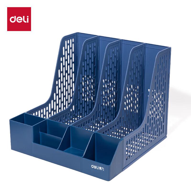 Deli 4-Compartment Desktop File Organizer with Pen Holder