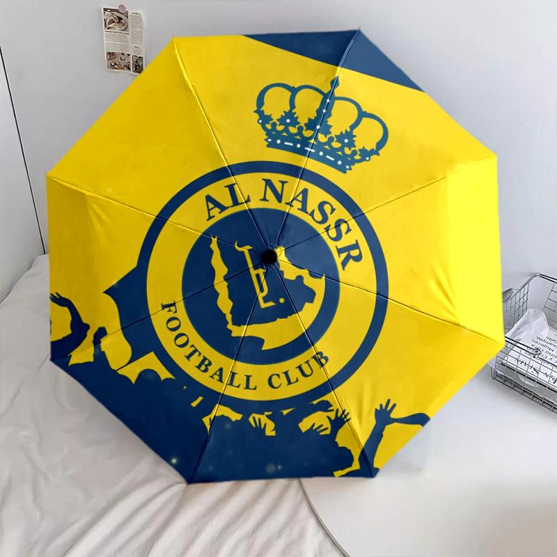 Al Nassr FC Pattern, Automatic Folding Umbrella, Portable and Foldable Design, 8 Ribs, a Christmas or Birthday Gift.