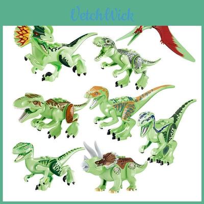 8 sztuk Fluorescencyjne Klocki Budowlane Dinozaury Jurajskie Dla Dzieci Nietoksyczny I Bezpieczny Materiał