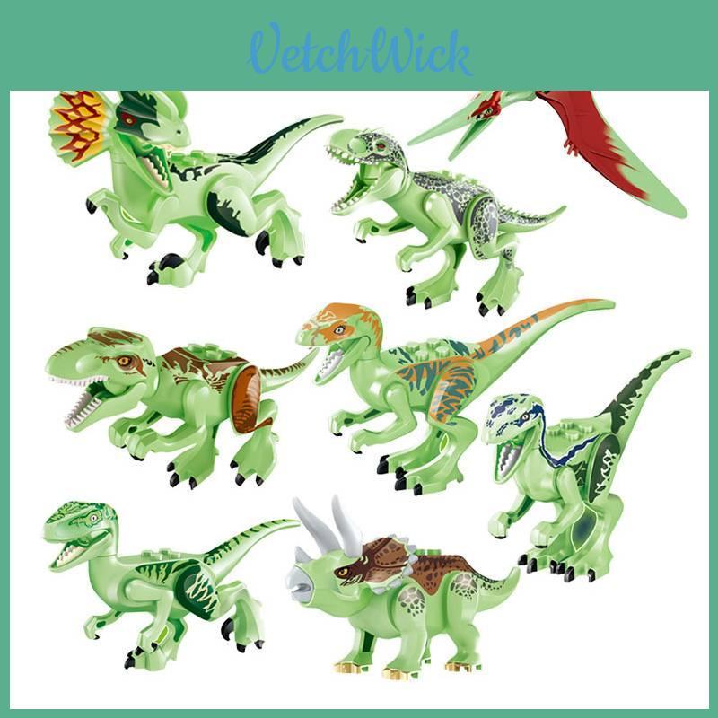 8pcs Fluorescent Jurassic Dinosaur Building Blocks For Kids Non-toxic And Safe Material