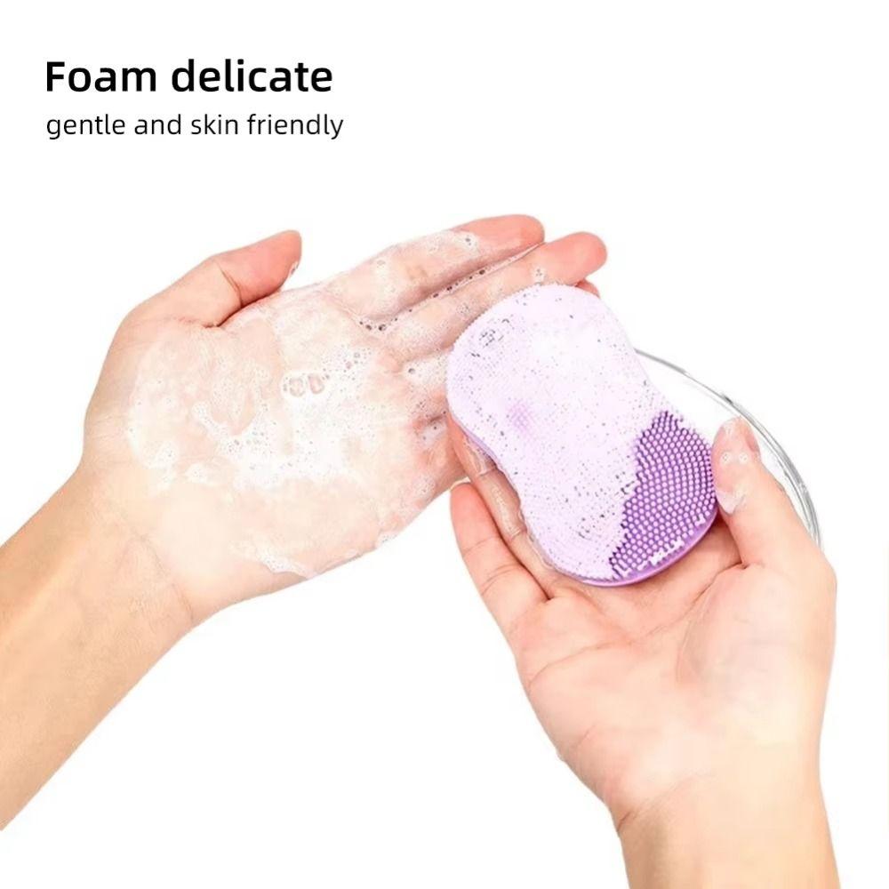 Mini Facial Cleansing Brush Silicone Deep Cleaning Face Scrubber Multi-functional Soft Blackhead Acne Cleansing Pad