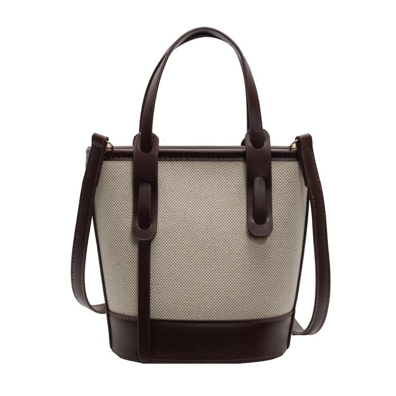 IELGY Ladies Messenger Bag Casual Portable Shoulder Contrast Color Bucket Bag