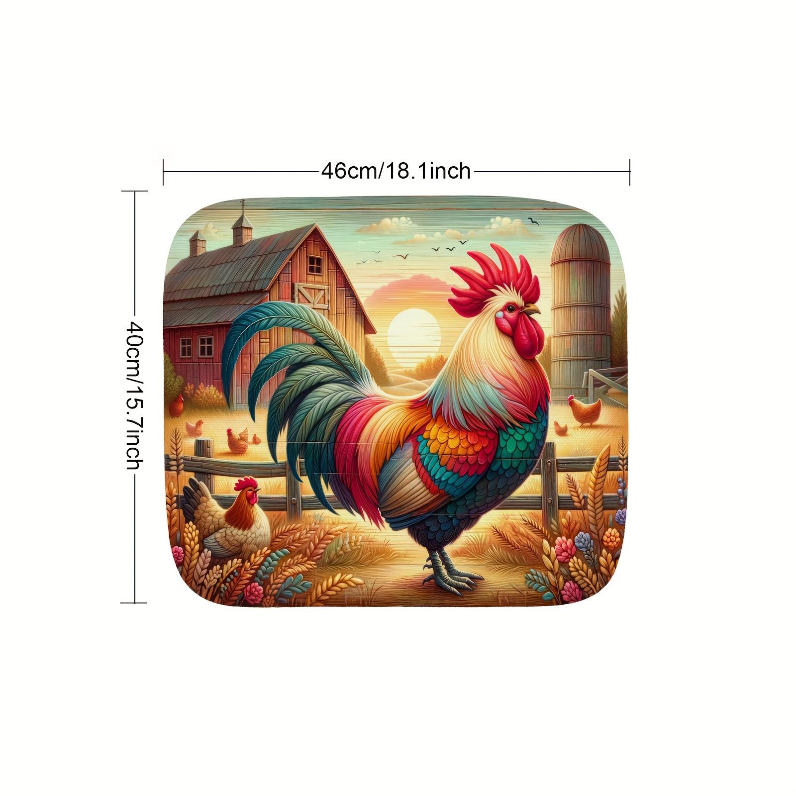 

1 шт., резиновый коврик для сушки с принтом петуха для кофейни, кухонного ковра, столовой посуды, прочный коврик для стола из диатомовой грязи, коврик для кофейни для домашних животных 30*40cm