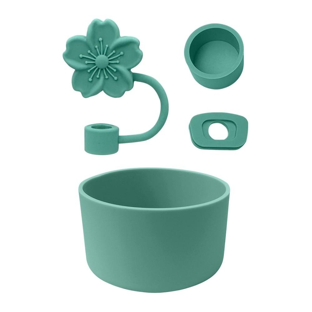 

12-24oz Water Bottle Pad Silicone Stanley Cup Stopper Bottle Accessories Anti-overflow Cove зелёный