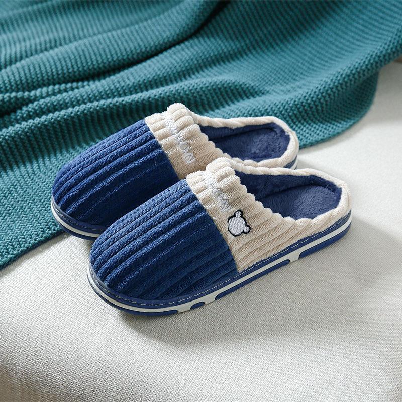 Cotton slippers women's winter home use spring and autumn indoor non-slip home warmth couple winter plush men