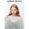 UR 2025 Autumn Women's Simple Lace Round Neck Knit Sweater