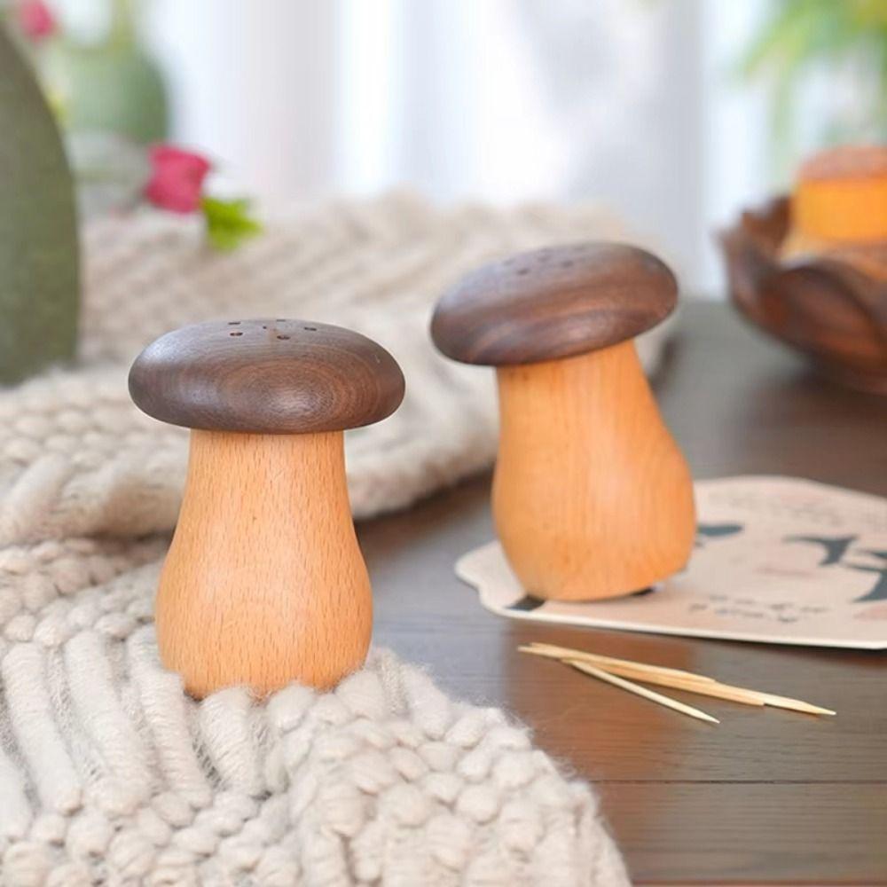 Exquisite Mushroom Toothpick Dispenser Dust-proof Toothpick Storage Box  Desktop Ornament