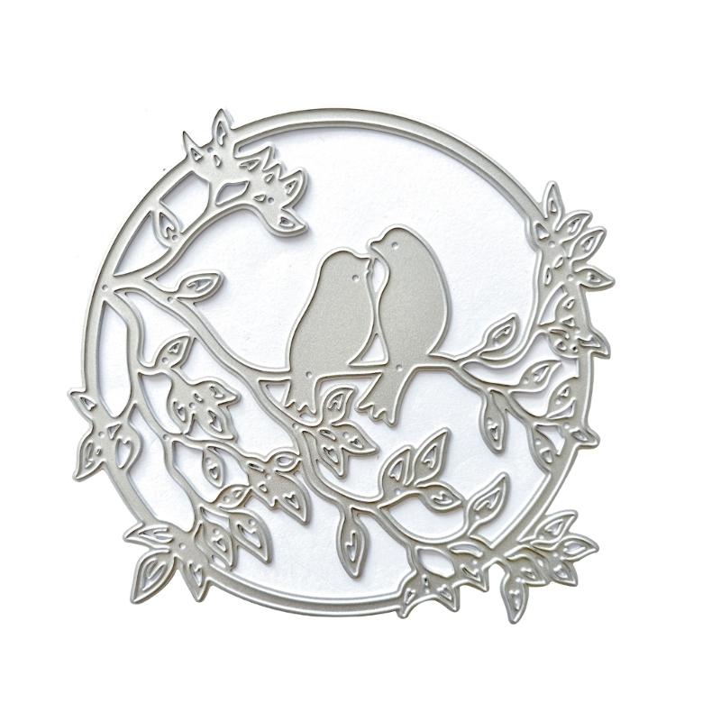 

Wreath Cutting Dies Birds Wreath Embossing Die Cuts Templates for Card Making Scrapbooking DIY Papercraft Album Crafts 1