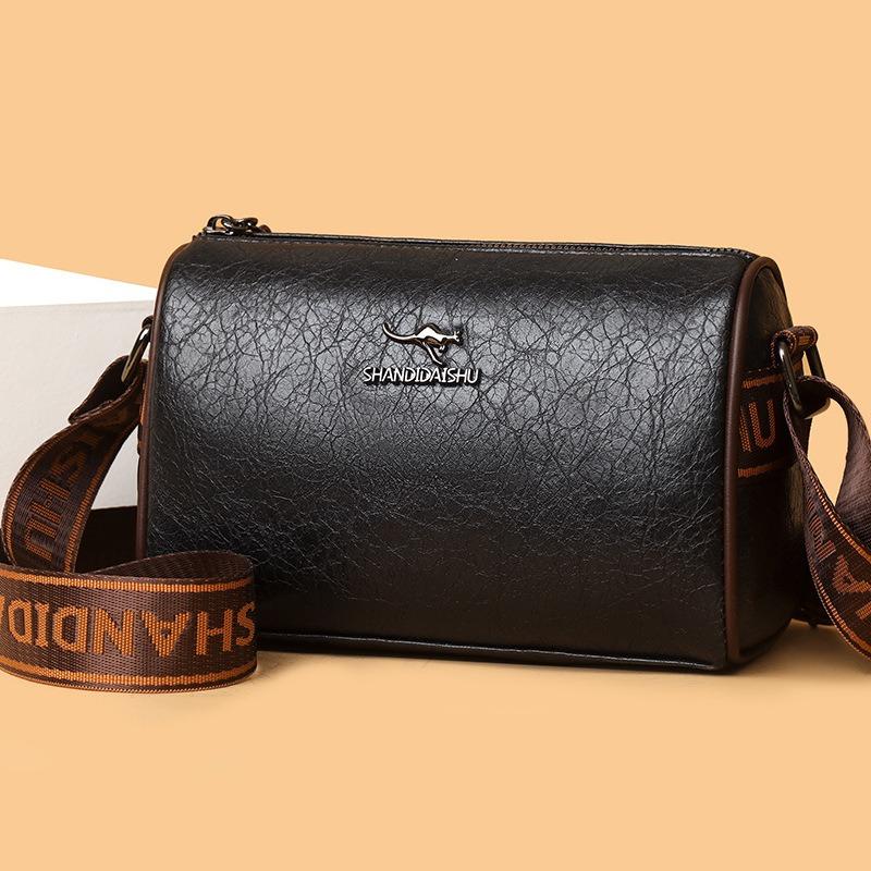 Women's bag new multi-layer high-value solid color shoulder bag fashionable versatile large-capacity crossbody pillow bag