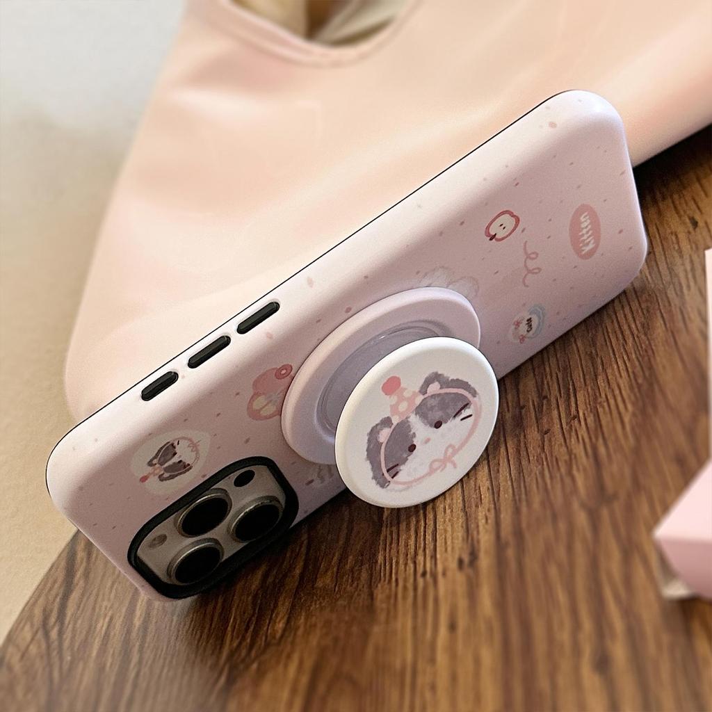 Cartoon Cute Kitten Magnetic Bracket Phone Case