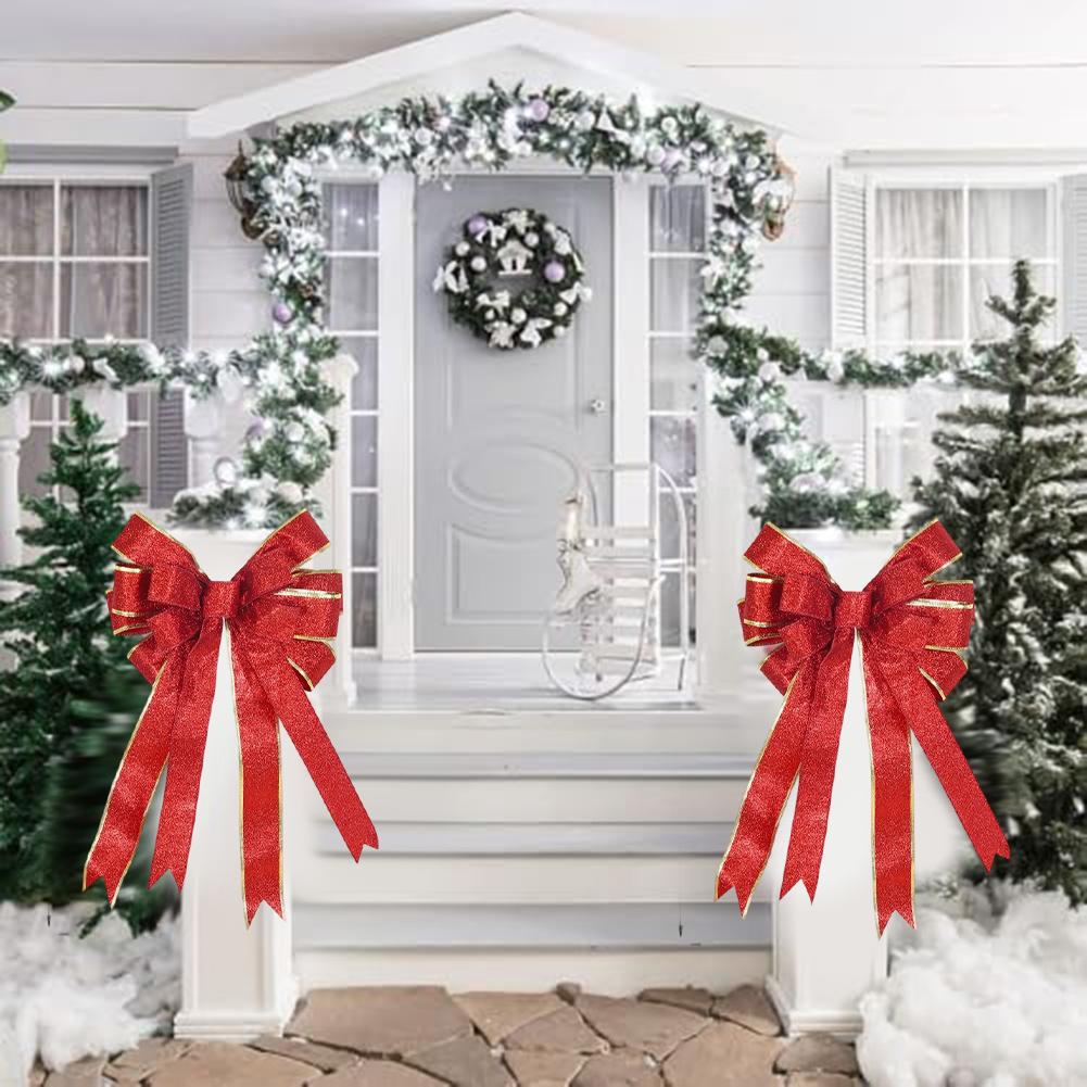 For Doors For Outdoor Spaces Festive Bow Ornament Christmas Bow Decoration Holiday Decoration Classic Christmas Style