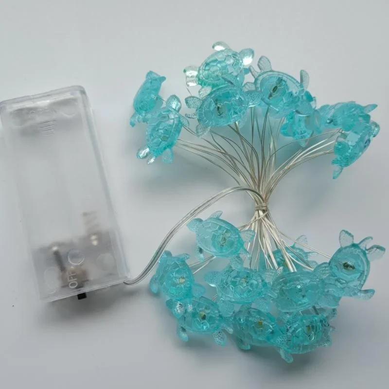 2M 20LED Sea Animals Turtle String Light Party Under The Sea Birthday Party Decoration Beach Theme Fairy Light for Home Indoor