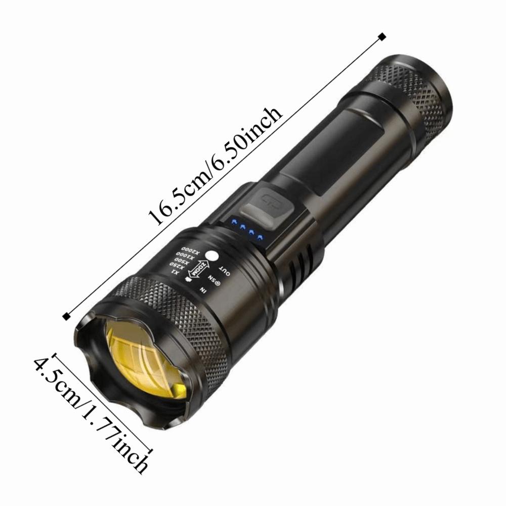 Super Bright Strong LED Flashlight Waterproof Rechargeable Emergency Zoom Lantern 3 Modes Multifunctional Zoomable Flashlight