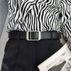 Durable Simple Design Vintage Black Pu Jeans Belt Perfect For Men And Women