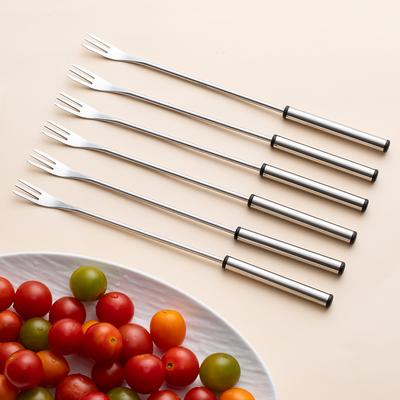 6/12/18 Stück Silber Edelstahl Fonduegabel Schokoladengabel Obstkuchen Käsetopf Heiße Gabel BBQ Fleischspieß Küchenwerkzeug