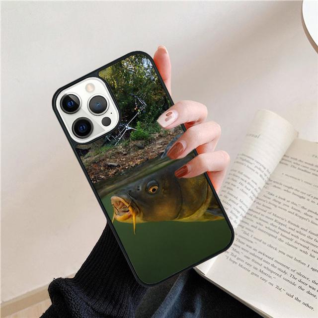 Basic Carp Fishing Rubber Phone Case Cover For iPhone 17 Air 15 16e 14 13 12 Pro Max 11 Pro Max Plus Coque Shell
