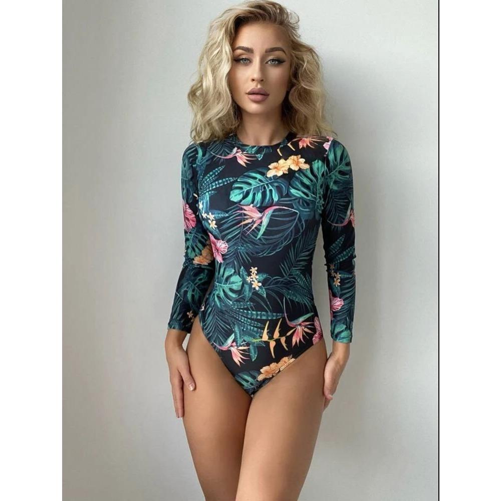 

Суцільний купальник для серфінгу. Консервативний купальник з довгими рукавами та відкритою спинкою XL