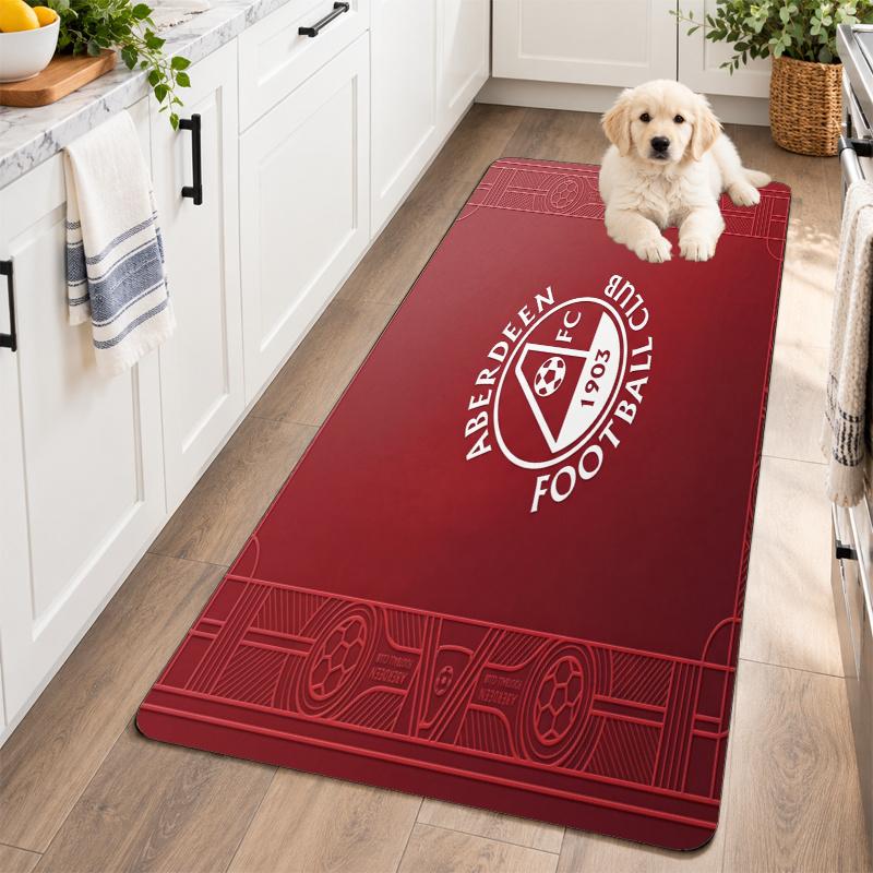 Flannel Kitchen Mat Aberdeen FC Soft Area Rug Non Slip Floor Carpet Home Decoration