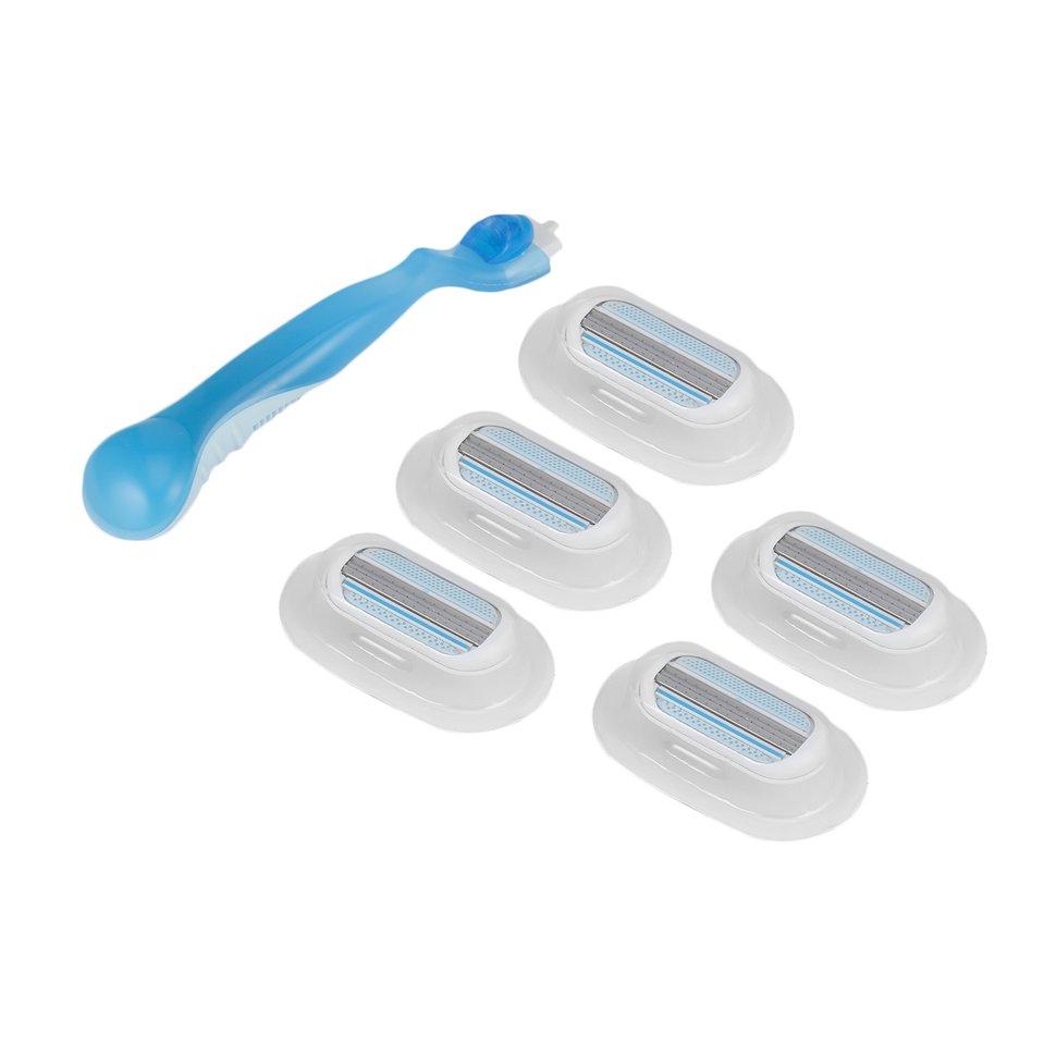 Buy 3 Blades 3 Layer Blade Women Razor Clean Safety Straight Manual ...