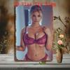 BRAHMIHITA Retro Tiefrotes Bikini-Mädchen Metallblechschild 20x30 cm - Vorgebohrte Wanddekoration für Hausbar Café Man Cave Halloween