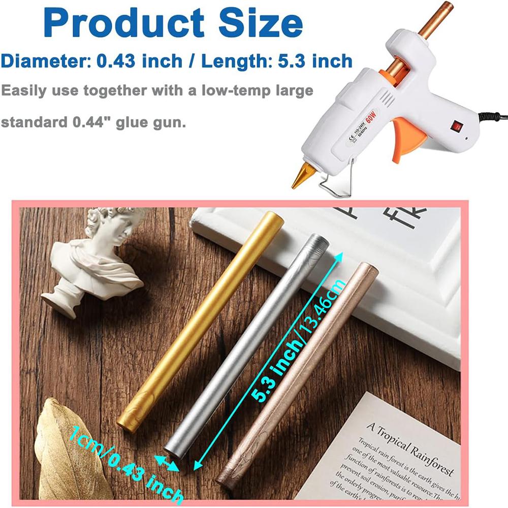 20pcs Vintage Gold Wax Seal Sticks For Wax Sealing Stamps 13.4x1cm Sealing Wax Sticks for Glue Gun For Wedding Invitations