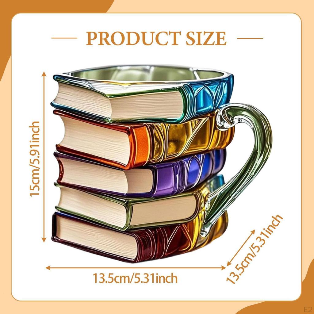 3D Painted Book Mug Coffee Cup for Librarian Teacher