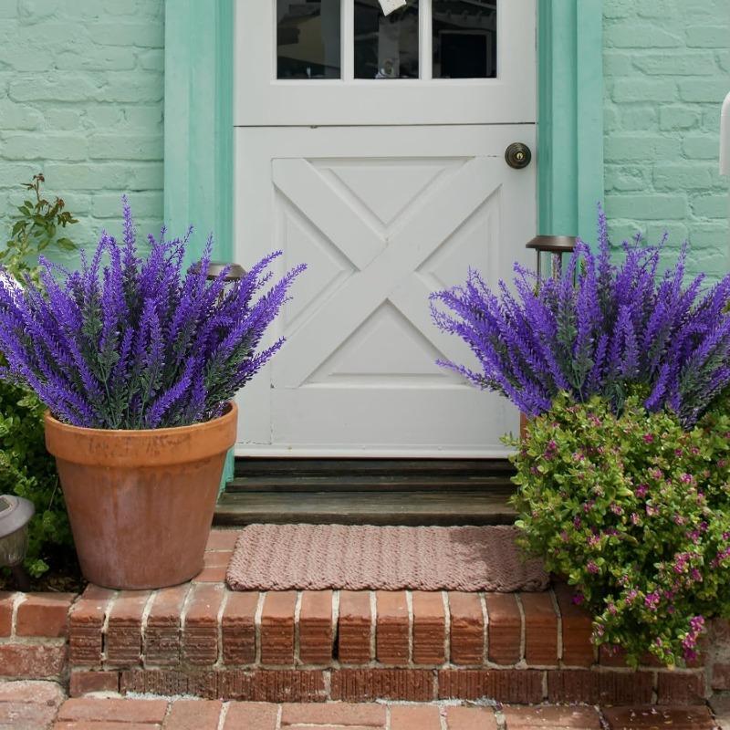 3/6Pcs Lavender Artificial Flower Bouquet Fake Flower for Home Room Decor Party Garden DIY Wedding Decor Outdoor Plant Accessory