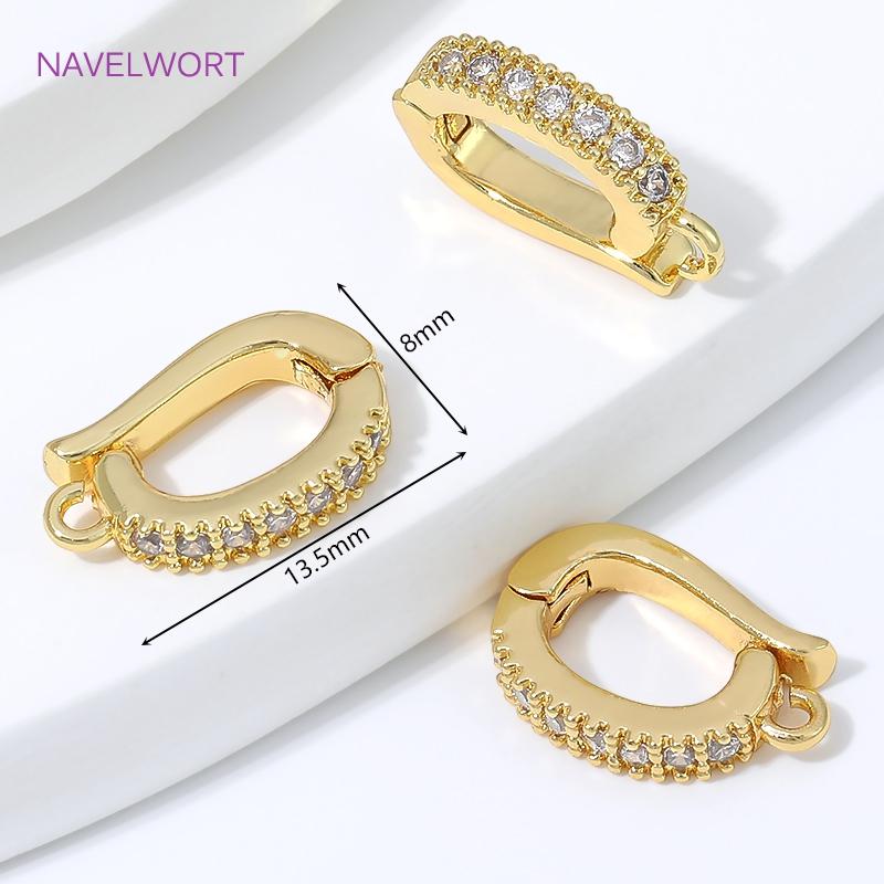 18K Gold Plated Hinged Necklace Enhancer,For Jewelry Making Supplies Pendant Bail Clasps Connector Fastener DIY Accessories