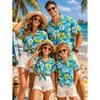 Summer Men's Family Wear Beach Hawaiian Shirt Tropical Summer Style Sandcastle Palm Tree Print Shirt Vacation Gift Child T-Shirt