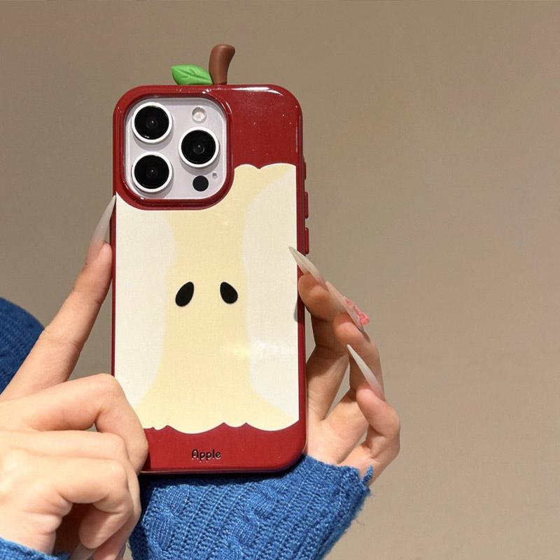 3D Fruit Core Phone Case for iPhone 15/14/13/12 Pro Max – Korean Cute Style, Shock-Absorbing TPU Cover with Screen & Camera Protection