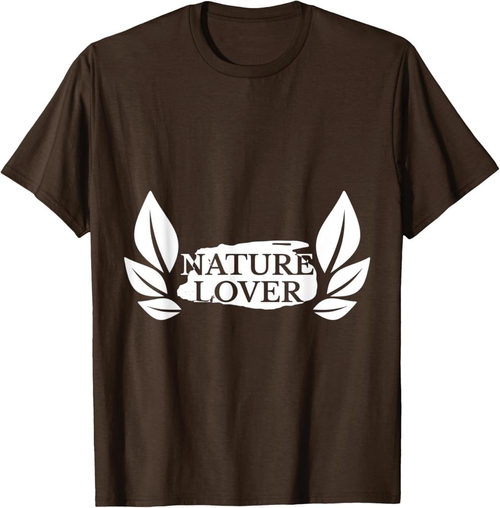 Nature Lover Graphic TShirt Leaves Design Casual Cotton Round Neck Short Sleeve Tee