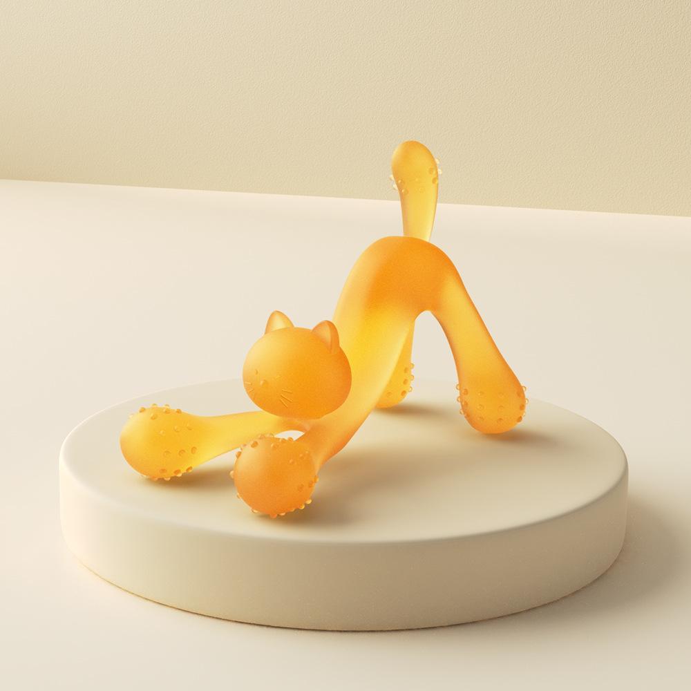 

Baby Silica Gel Teething Stick Toddler Appease Toy Cat Teether Gum Chewing помаранчевий