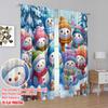 2 Stück, 2D-Flachdruck Lichtfilternde Vorhänge Schneemannfamilie Winter Vielseitig Langlebig Polyester (ohne Stange) Zimmerdeko Ldeal