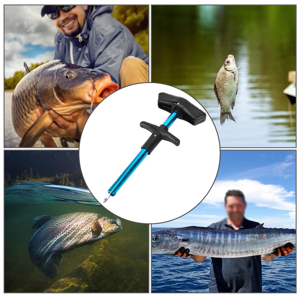 Stainless Steel T Shape Fish Hook Remover Lure Sea Fishing Tackle Accessoryblue