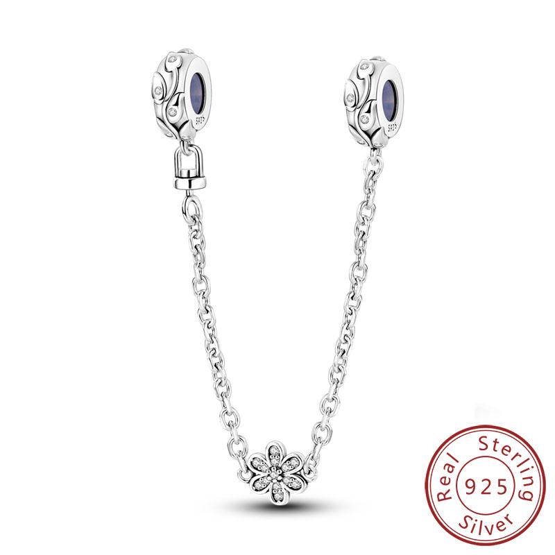 Safety Chain Charms Fit Original Copper Charms Beads Moon Star Butterfly Heart Safety Chain For Women Jewelry Gift