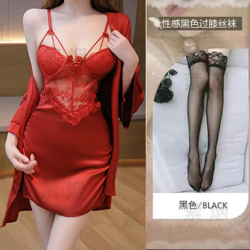 Sexy lingerie sexy lace section uniform seduction perspective passion pure lust nightdress suit