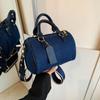 Cross Body Bags Casual Street Small Boston Bag 2025 Designer Purses Patchwork Colorblock Mini Handbags For Women Denim Shoulder