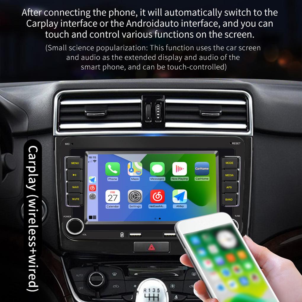 2 Din Car Radio GPS Android Auto Carplay For Volkswagen Golf MK5 MK6 Jetta Passat CC 7" Car Stereo GPS Wifi FM Audio
