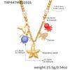 Ocean Style 18K Gold Plated DIY Enamel Jewelry Set with Zircon Seahorse & Starfish Pendants