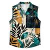 Men's Workwear Lapel Button-Down Vest Shirt - Lightweight Sleeveless Top