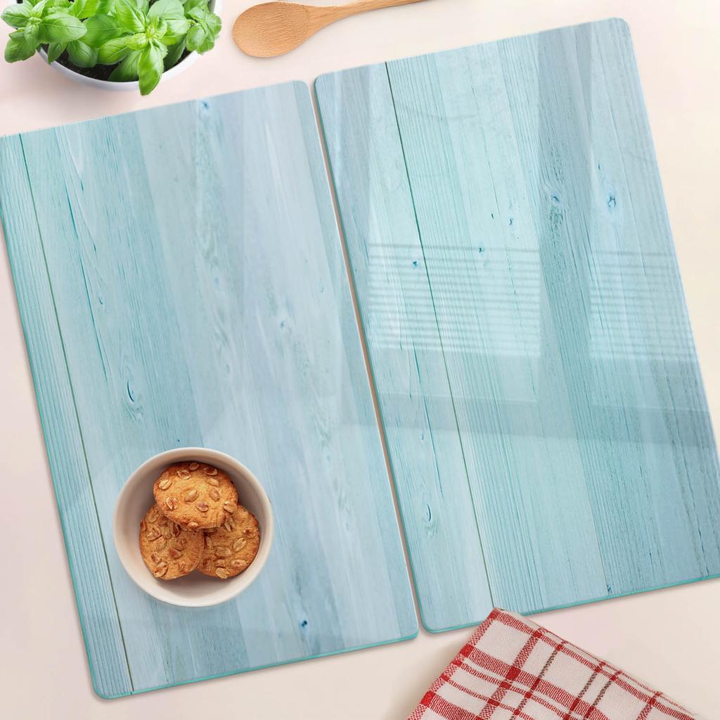 Glass Kitchen Cutting Boards With Graphics Blue Boards 2X30X52 Cm
