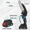 3500W 6 Inches Mini Electric Chain Saw With Battery Indicator Rechargeable Garden Pruning Saw Woodworking Tool For 18V Battery