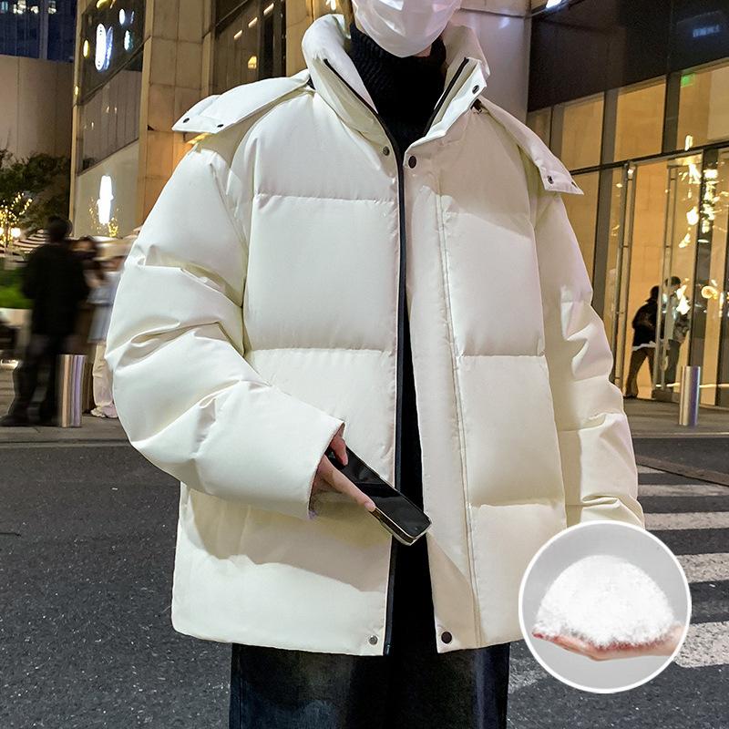 

Зимняя новая корейская однотонная куртка с капюшоном из утиного пуха 90% белого цвета, модная куртка в стиле знаменитостей из Интернета 4XL