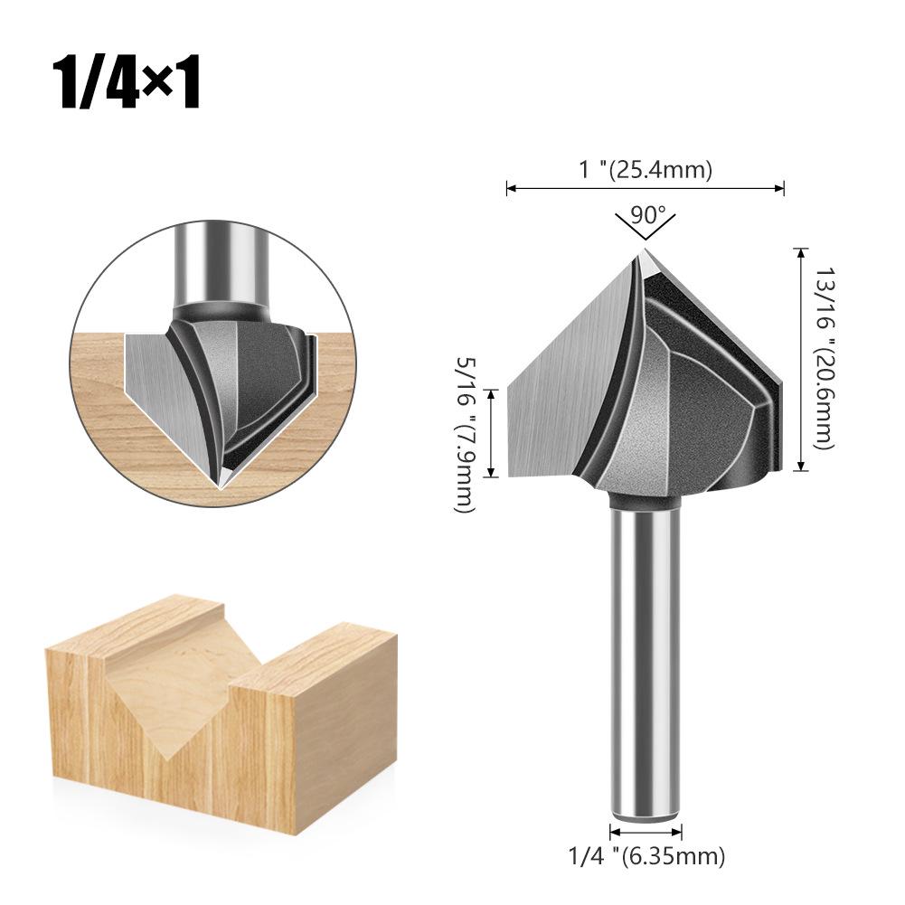 90° V-Shaped Router Bit: Woodworking Edge Trimmer for Aluminum-Plastic Panels