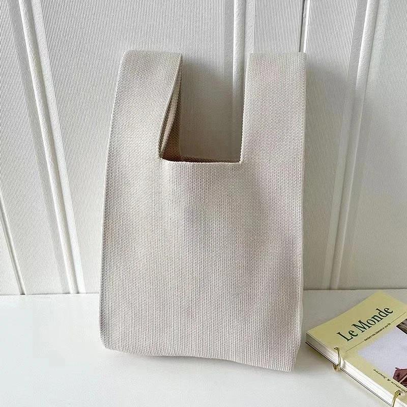 

Сумка ручной работы из трикотажного материала женская мини-сумка с узлом женская повседневная цветная сумка-тоут в широкую полоску в клетку для студентов многоразовая сумка для покупок