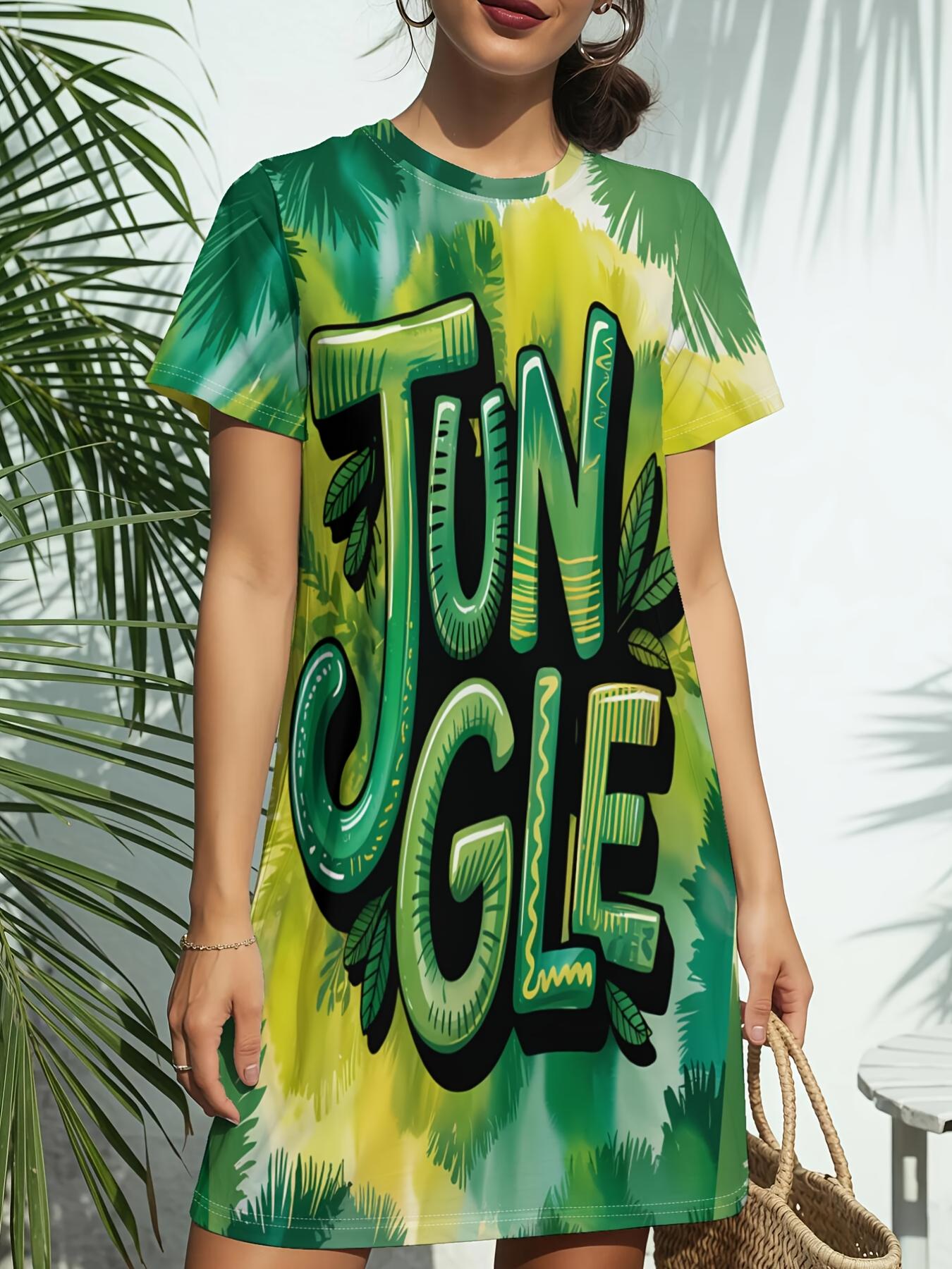 

Short Sleeve Crew Neck Dress for Women. Featuring a Trendy American Digital Print. Ideal for Casual Wear in Spring And Summer. This Elegant And Stis 3XL дубильная кора